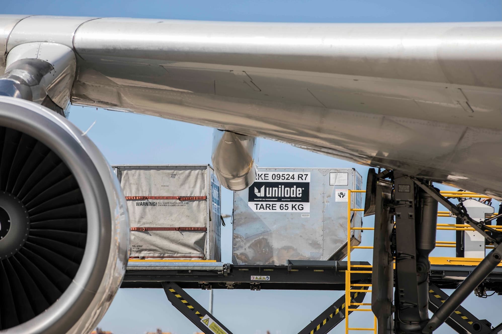 Unilode ULD container being loaded into an aircraft hold