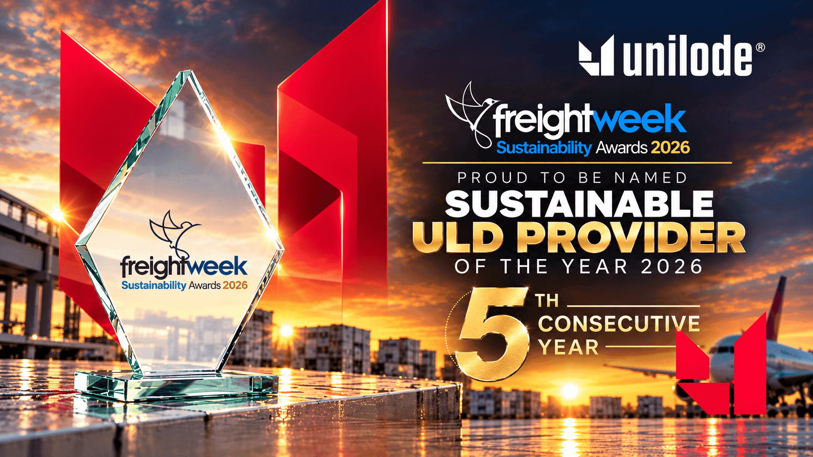 Freightweek Sustainability Awards 2026: Unilode named Sustainable ULD Provider of the Year for the fifth consecutive year
