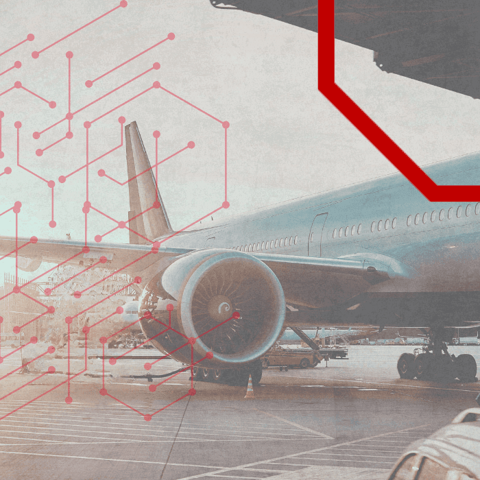 Aircraft on stand connected by a digital network overlay