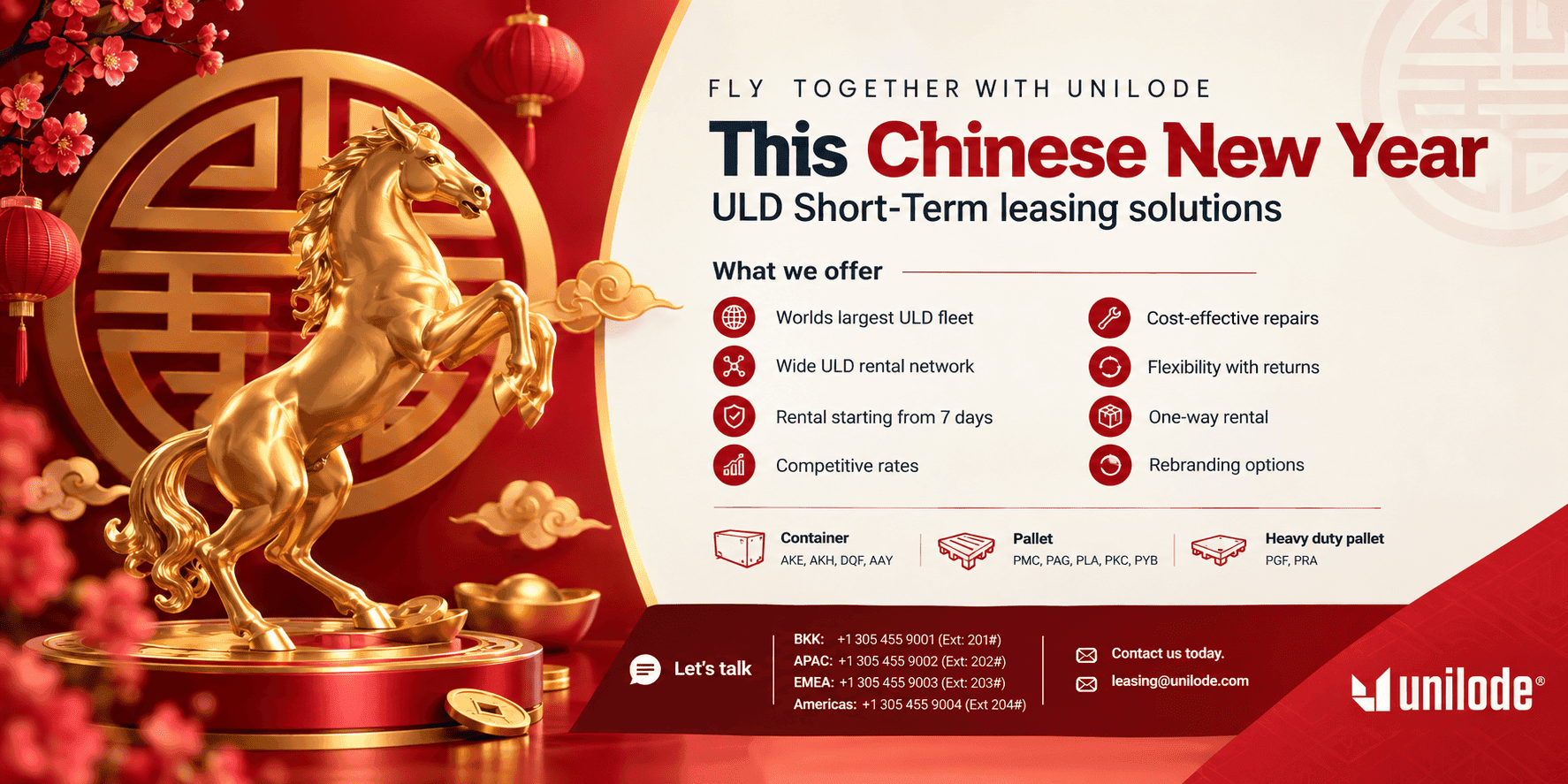 Fly together with Unilode this Chinese New Year — ULD short-term leasing solutions