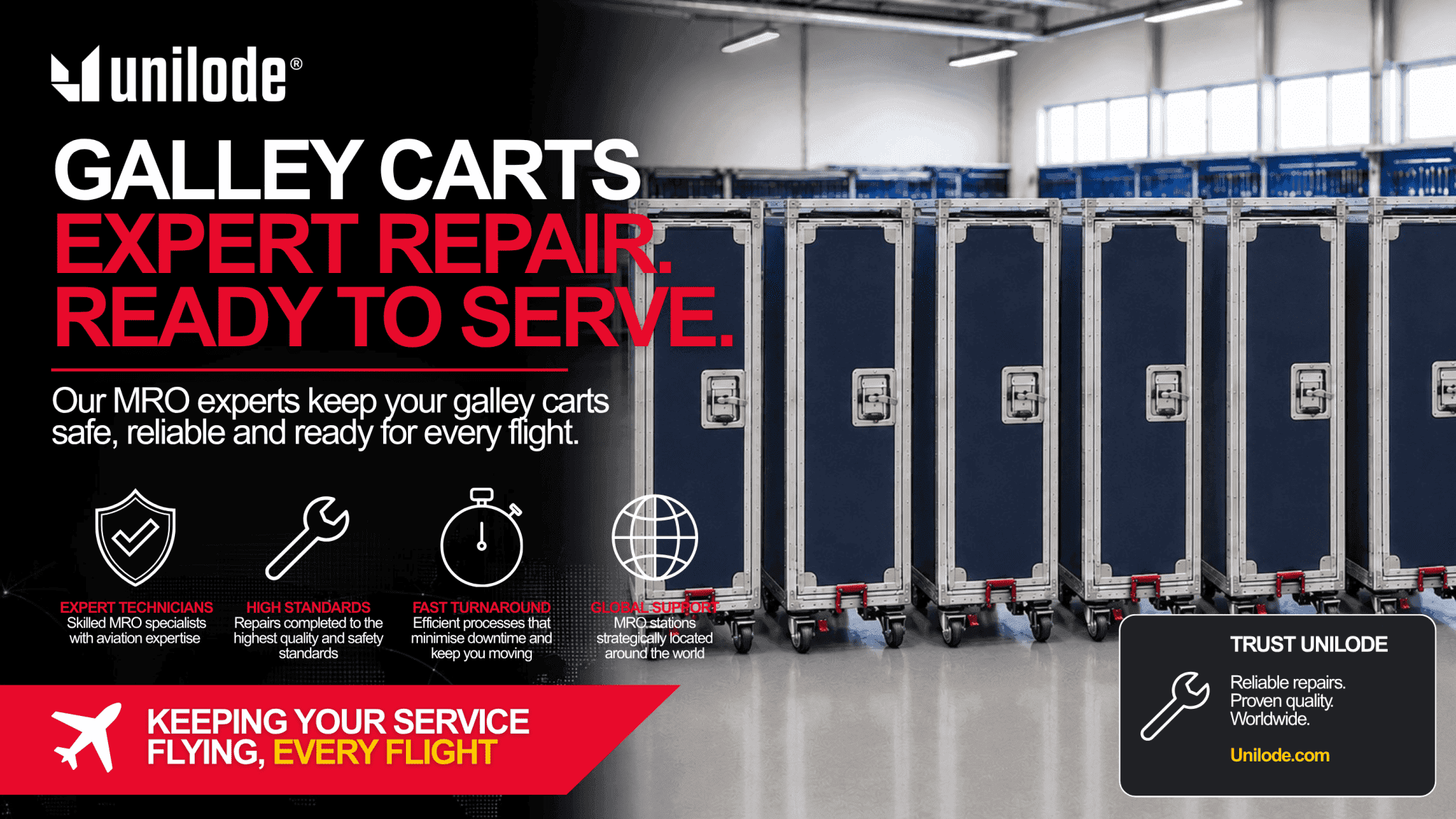 Galley carts: expert repair, ready to serve — keeping your service flying, every flight